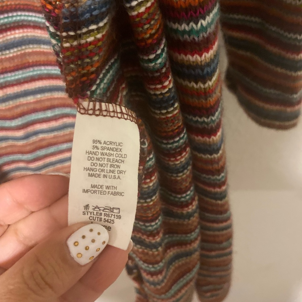 Rokoko Colorful Striped Open-Front Cardigan, Californian, free spirited inspired - Picture 6 of 8